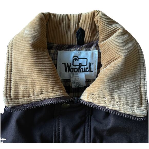 Vintage Woolrich Chore Vest Mens Small Brown Plaid Lining Corduroy Collar 70s - Picture 4 of 12